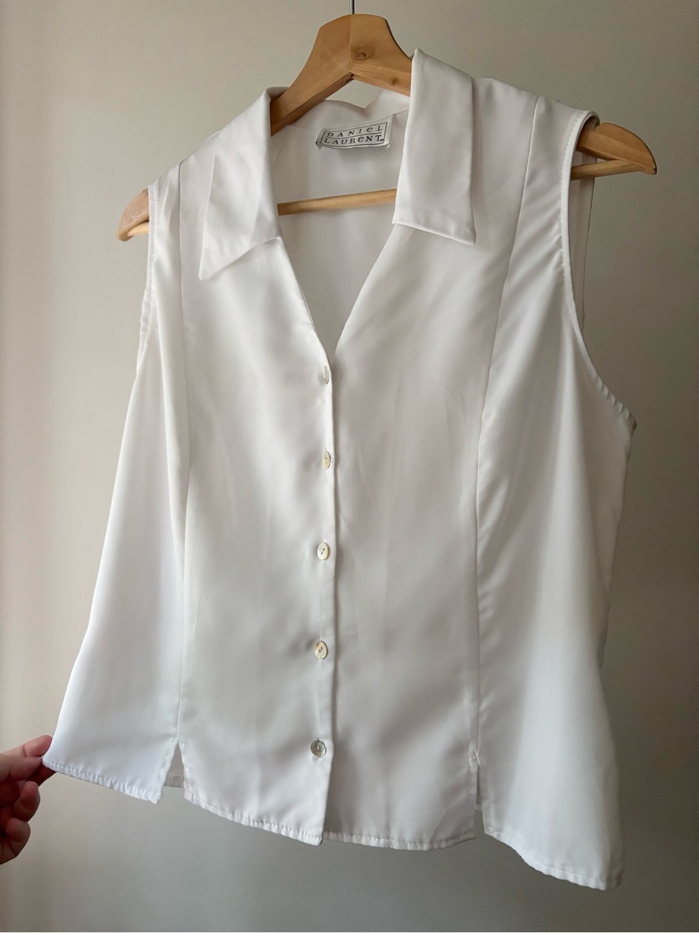 1990s Tie-Back White Sleeveless Top